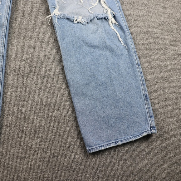 Hollister Jeans Womens 7 Light Wash Ultra High Rise Dad Distressed Ripped Knees - Picture 6 of 16